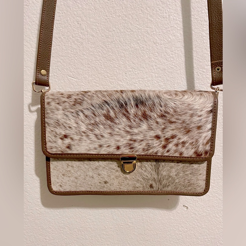 Cow fur purse